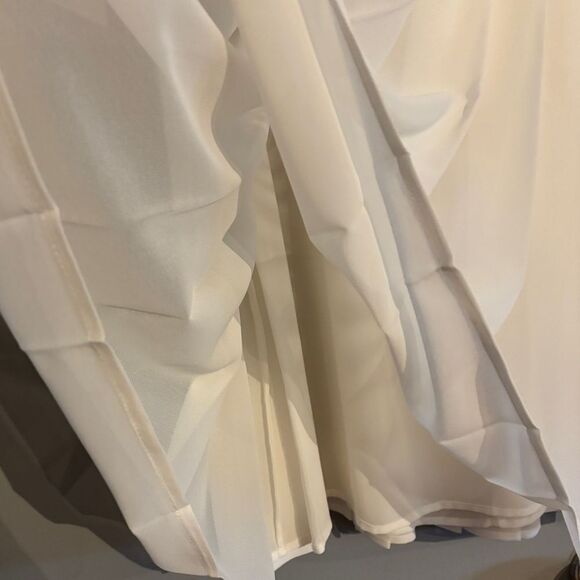 Edward Achour Paris Knee Length Chiffon Pleated Skirt - Ivory sz 46 - Picture 12 of 14